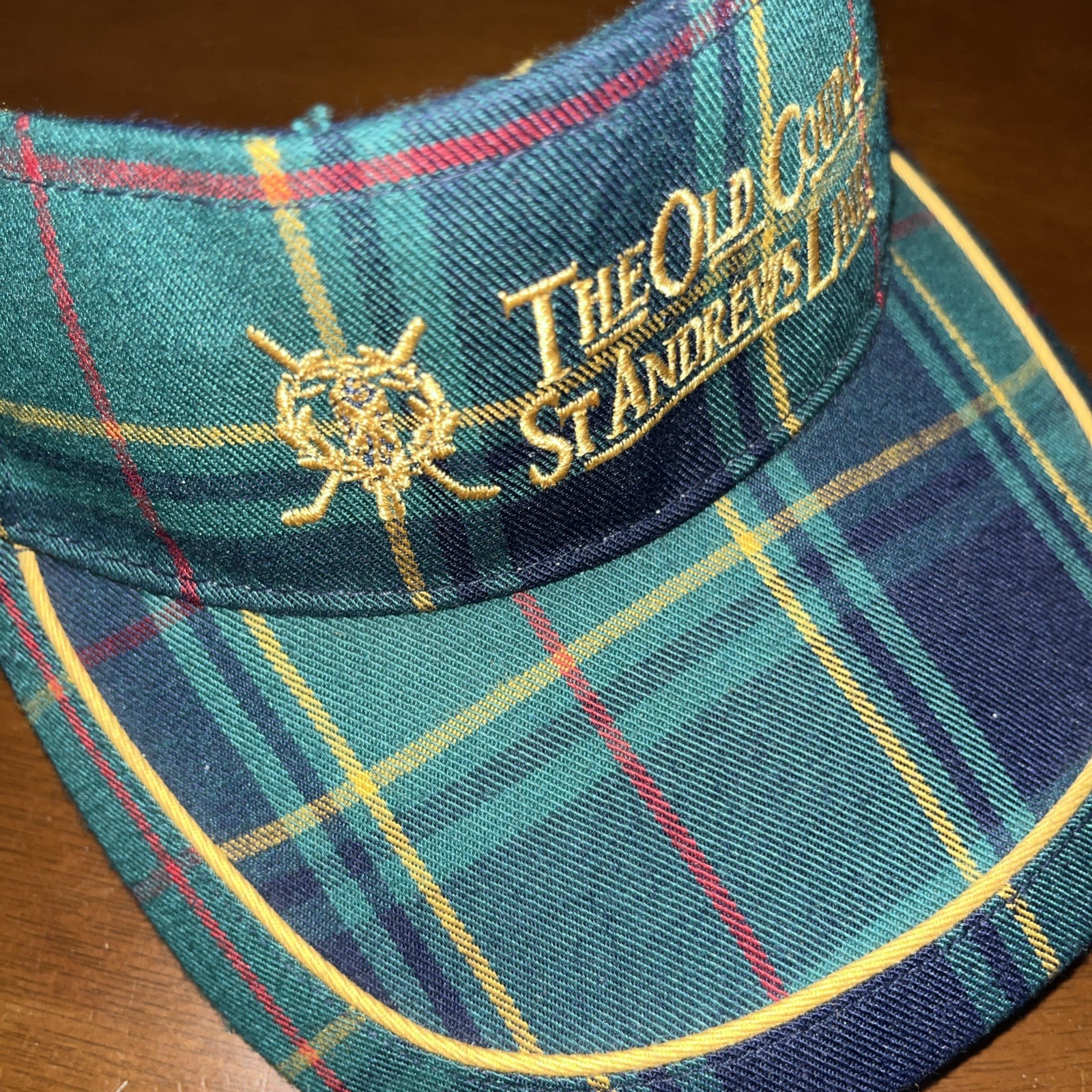 THE OLD COURSE St Andrews Links Tartan Adjustable Visor Cap Hat