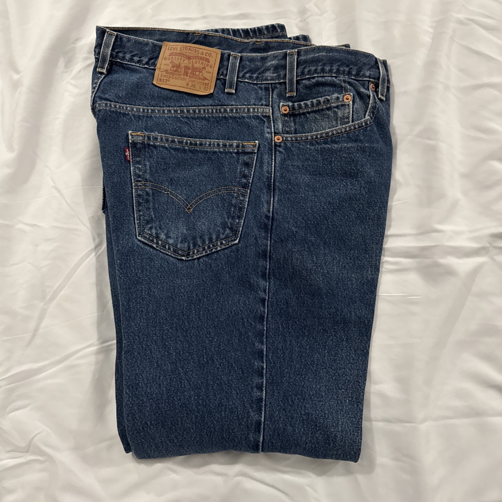 Levi’s 517 36×32 Bootcut Jeans Dark Wash Made In USA Red Tab