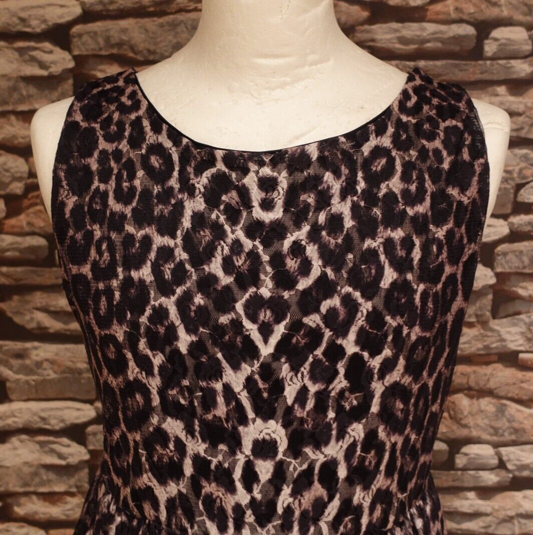 Quiz Lovely Stylish Animal Print Lined Sleeveless Dress Size 16