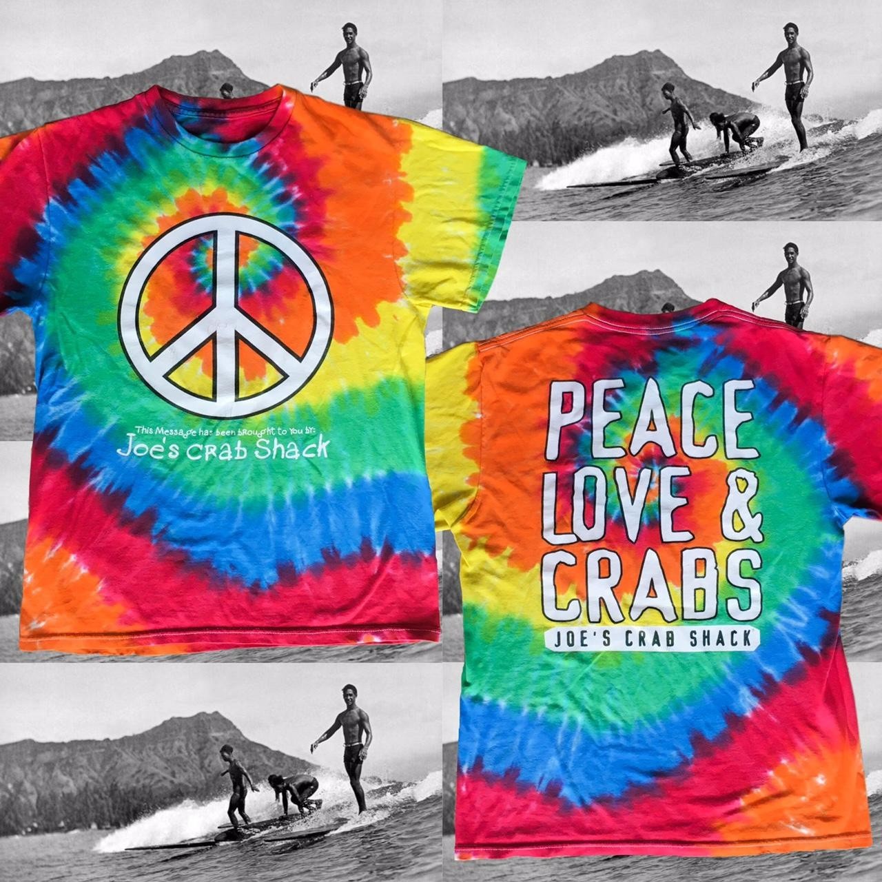 90s / Y2K Joe’s Crab Shack Tie-Dye Medium T-Shirt
