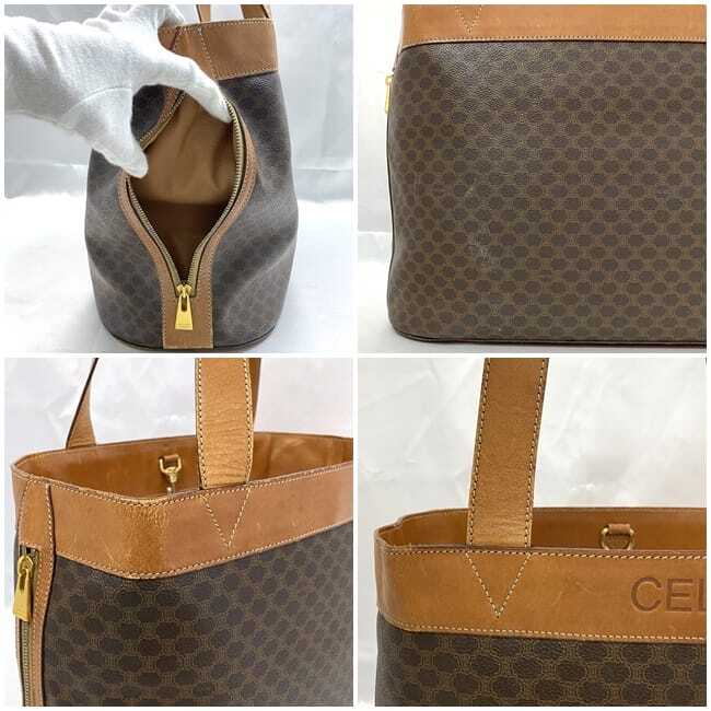 Celine Tote Bag ec-23355 Brown Macadam Large Capacity PVC Leather Used MC96