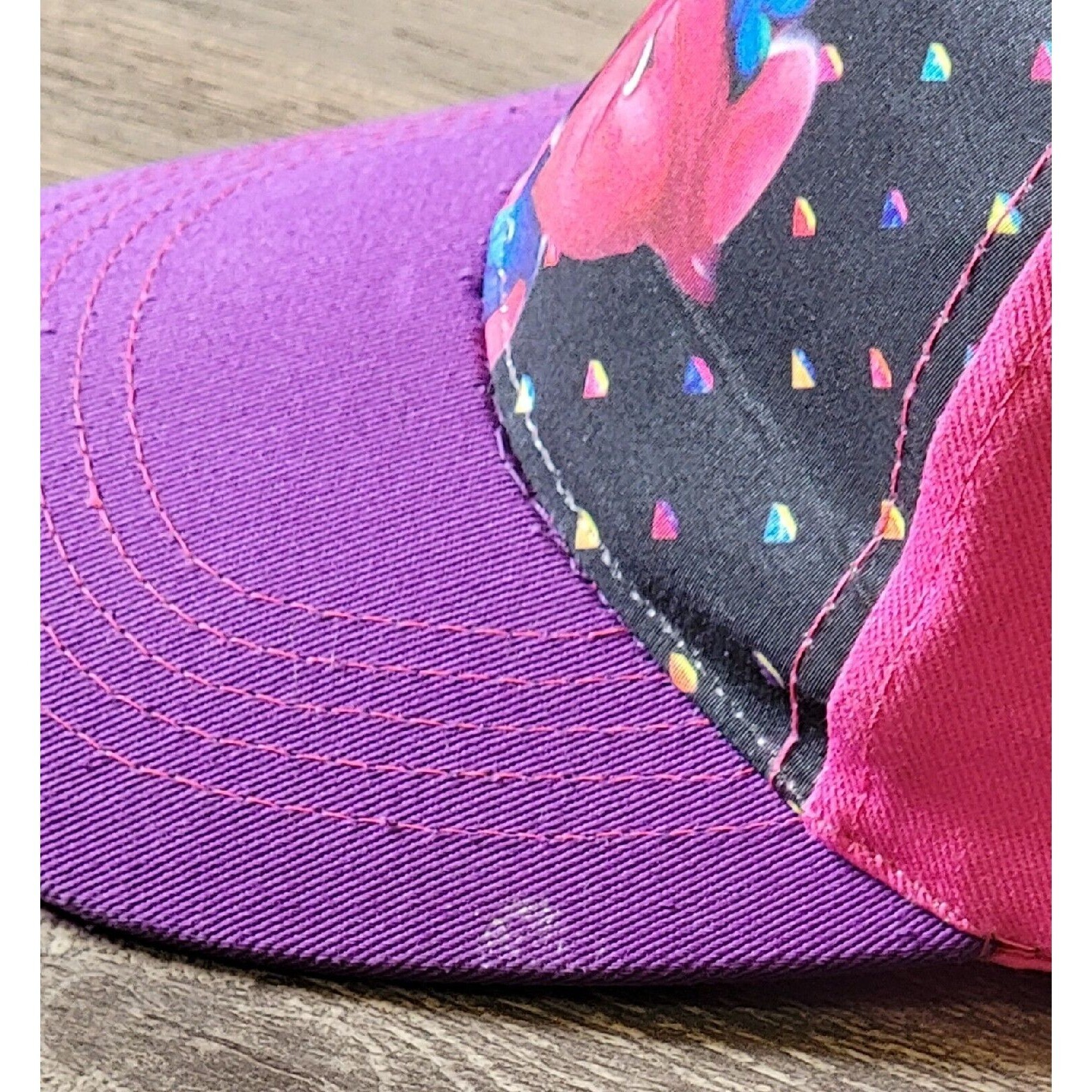 Dreamworks Trolls Girls Pink Purple Baseball Hat Adjustable Strapback Cap