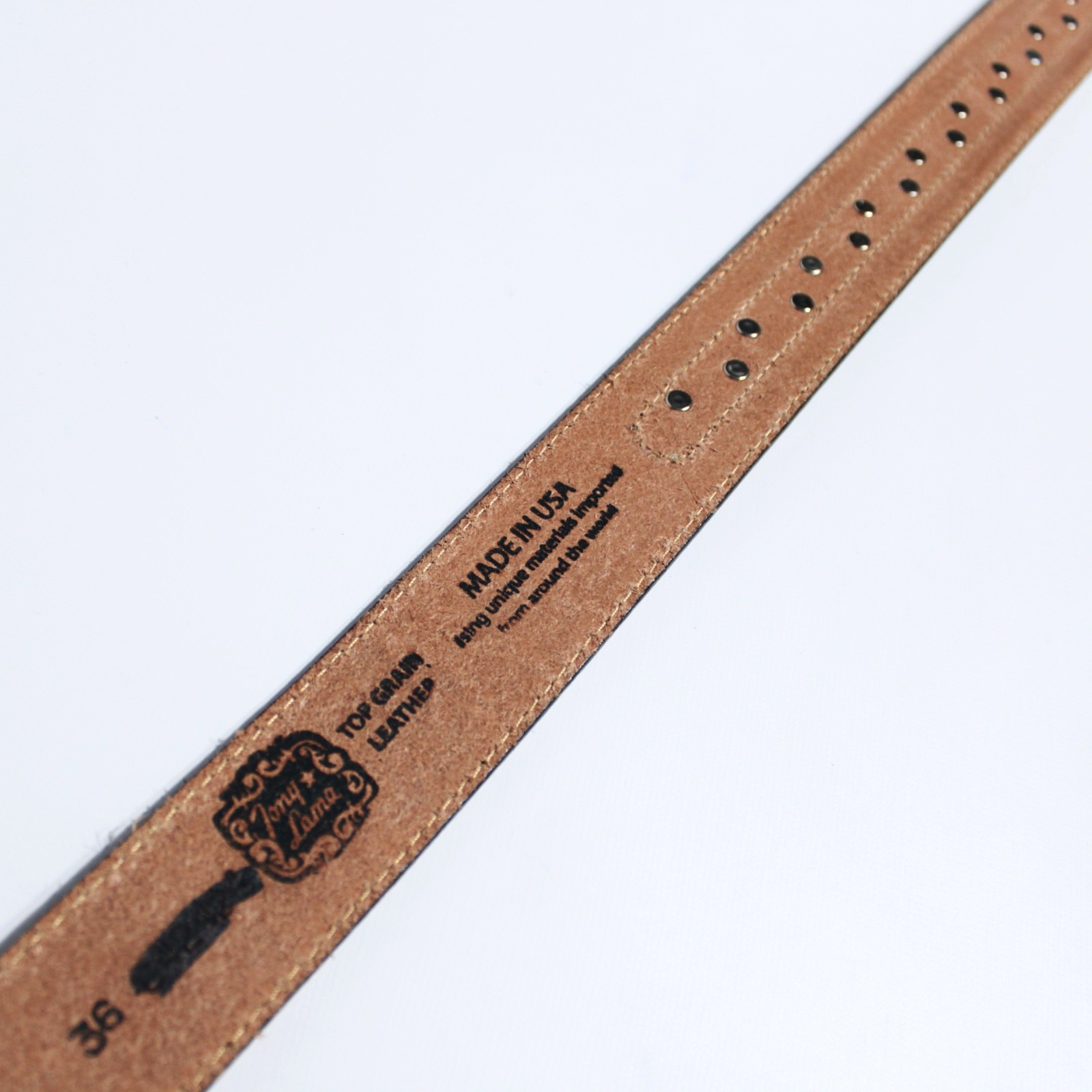 NWT Tony Lama Made in USA Brown Leather Western Belt Men Size 36 (44″ x 1.5″)