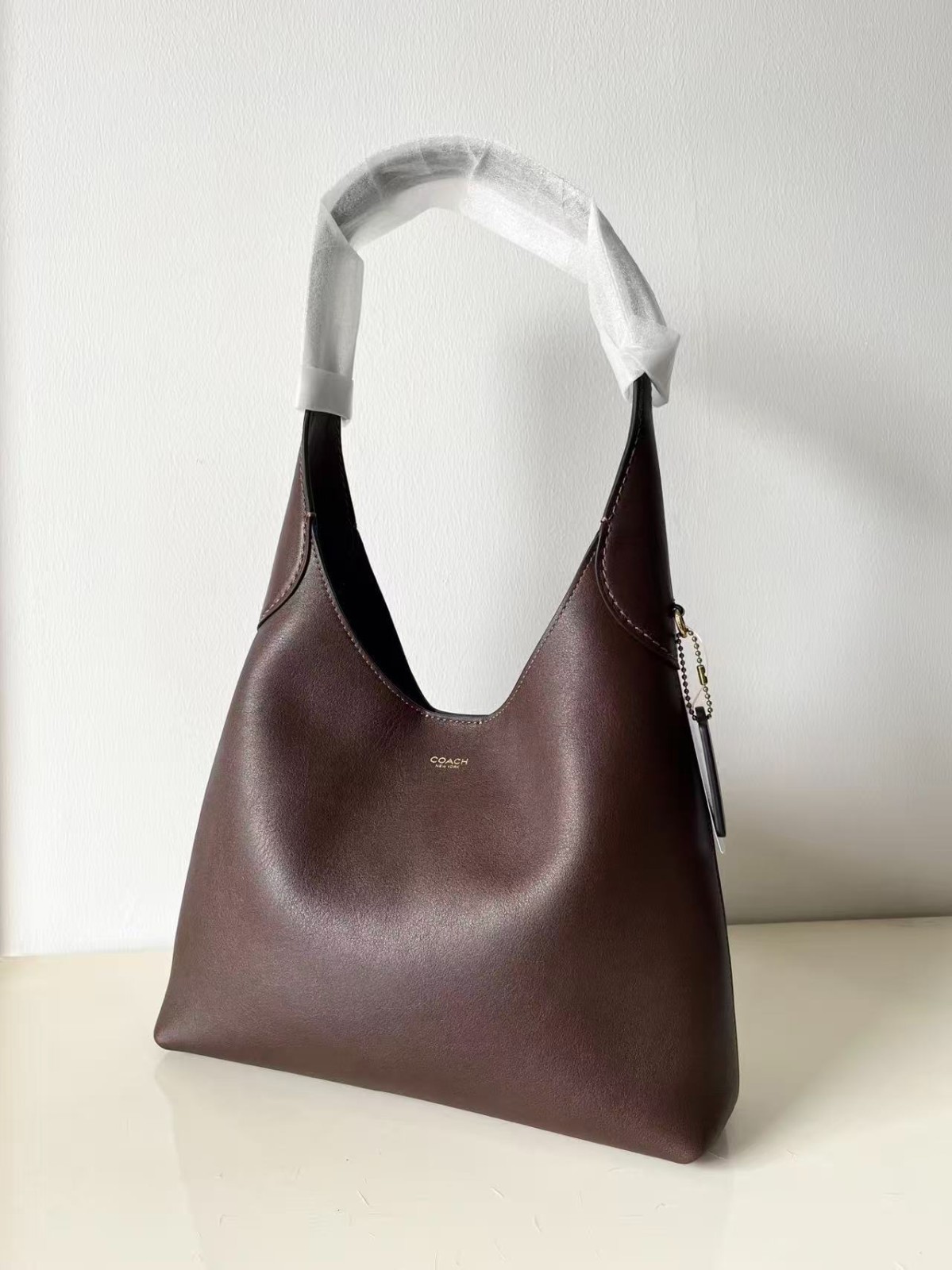COACH New Brooklyn Shoulder Bag 28 Leather Maple CU068