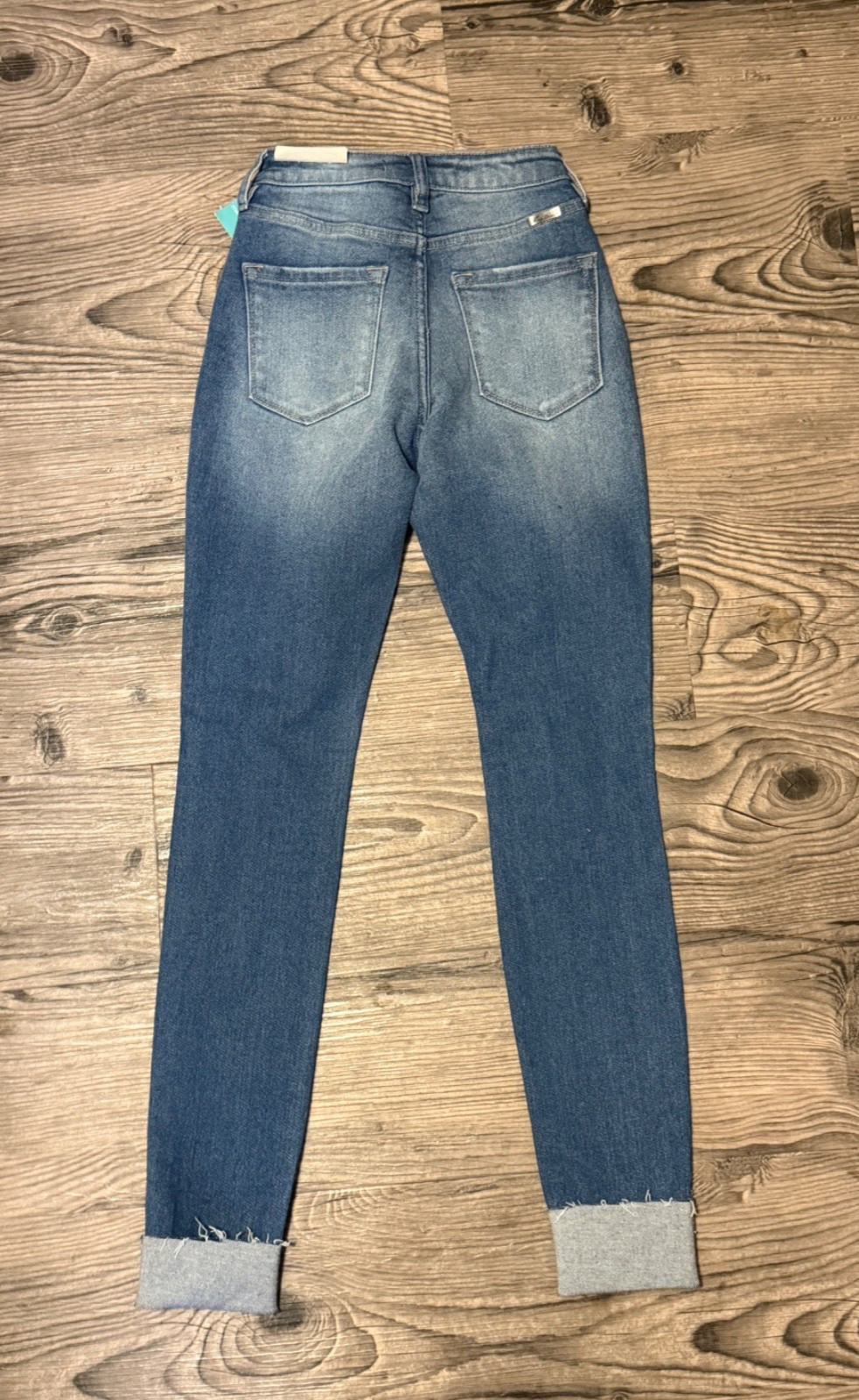 Women’s KANCAN Skinny Curvy High Rise Frayed Hem Jean Size 24