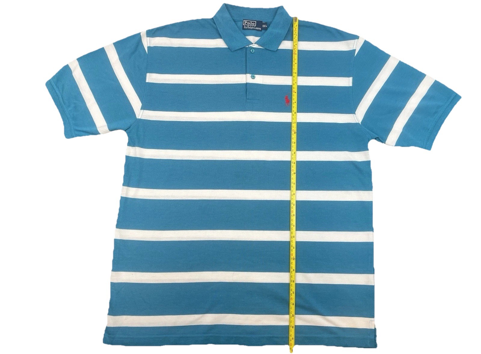 Polo Ralph Lauren Shirt 3x Men Striped Turquoise And White Pull Over