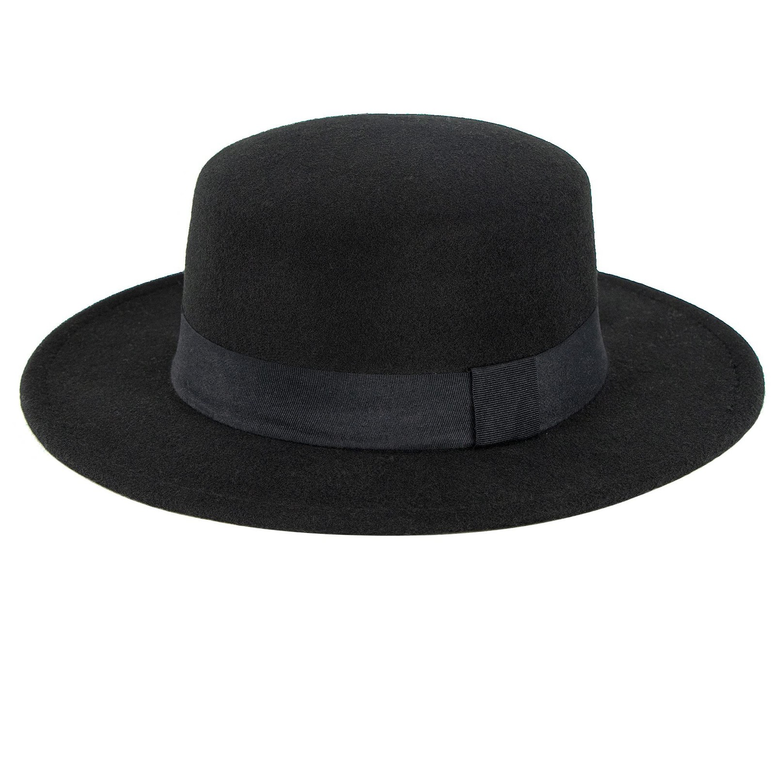 Classic Flat Top Fedora for Women – Mens Bowknot Porkpie Felt Boater Hat (Siz…