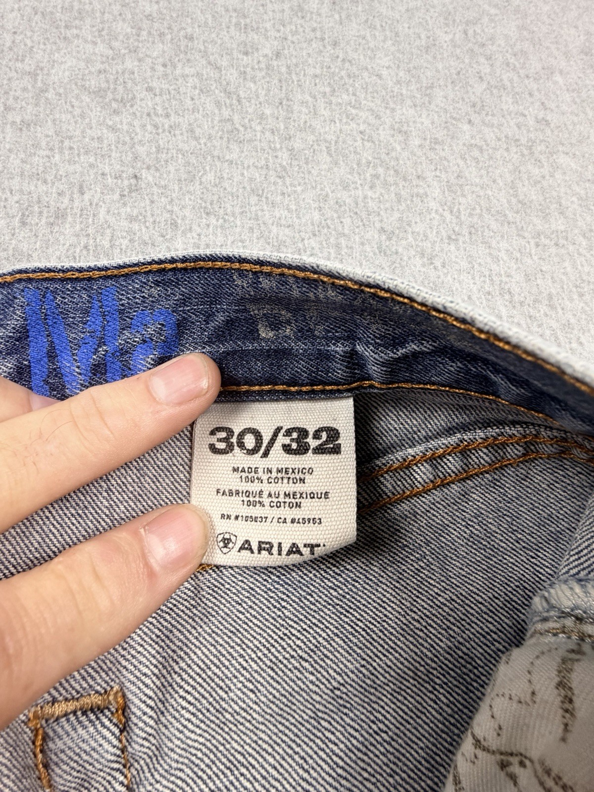 Ariat M2 Relaxed Boot Cut Jeans Mens 30×32 Blue Denim Cowboy Western Workwear