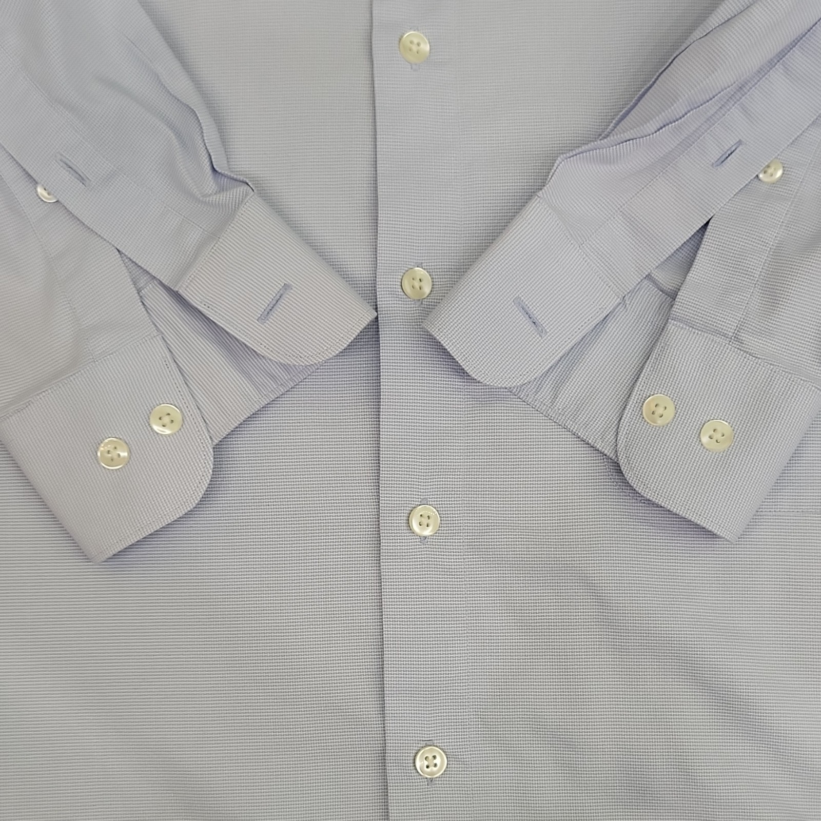 Claiborne T-Weave Light Blue Dress Shirt XL 17-36/37 Pocket