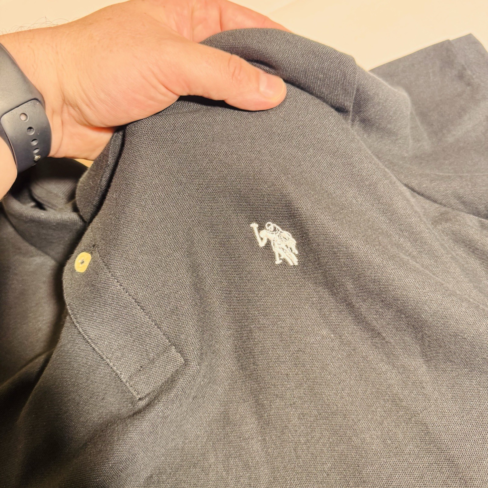 U.S Polo Assn, RN98826, Polo, Performance Pique, Black, Male, Large