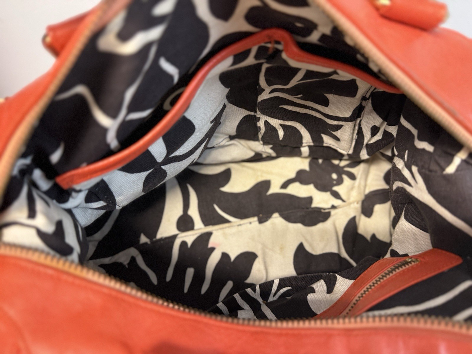 Rebecca Minkoff Leather M.A.B. Satchel Bag Orange Gold Hardware Crossbody