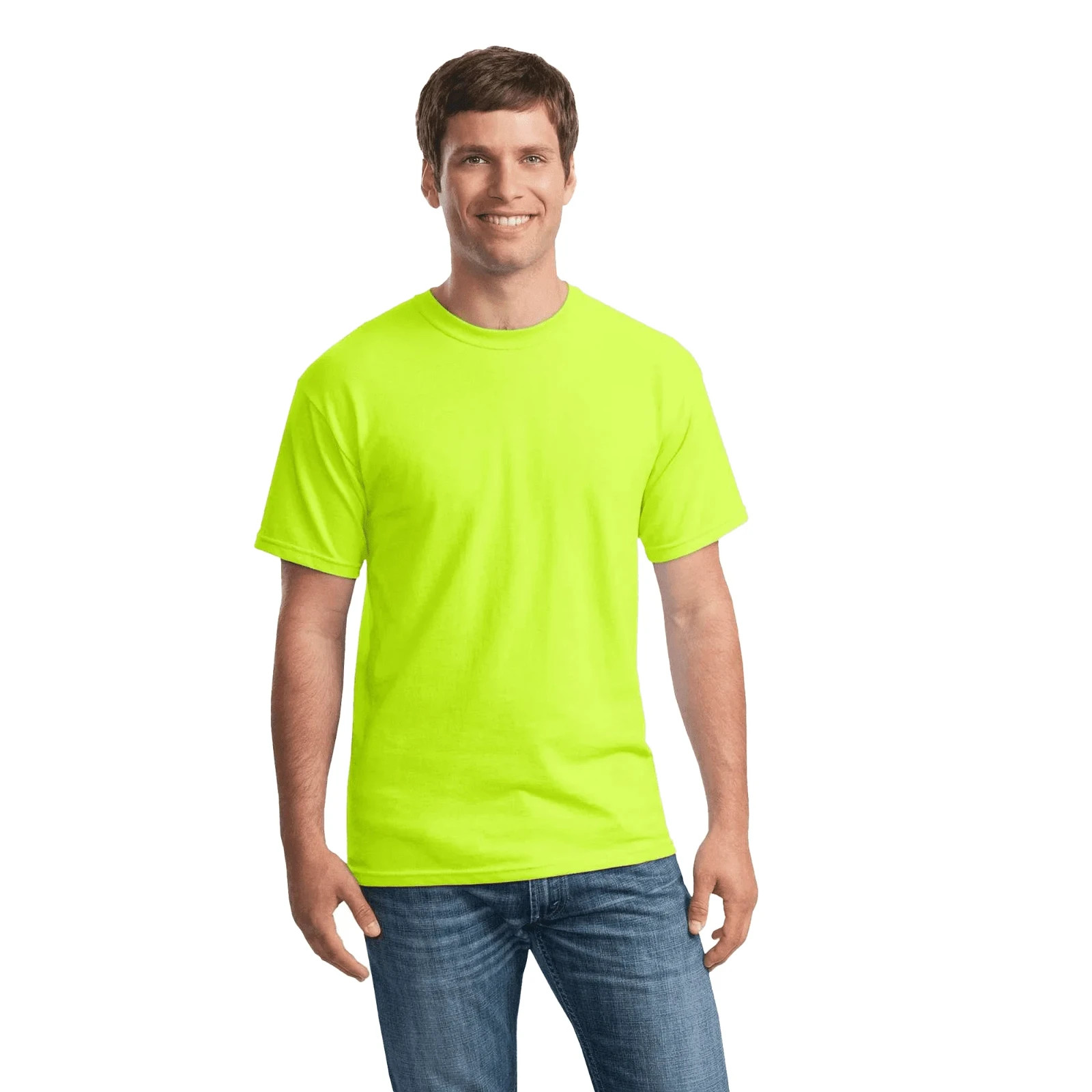 Gildan Classic Men’s T-Shirt Safety Yellow**New** Size XL