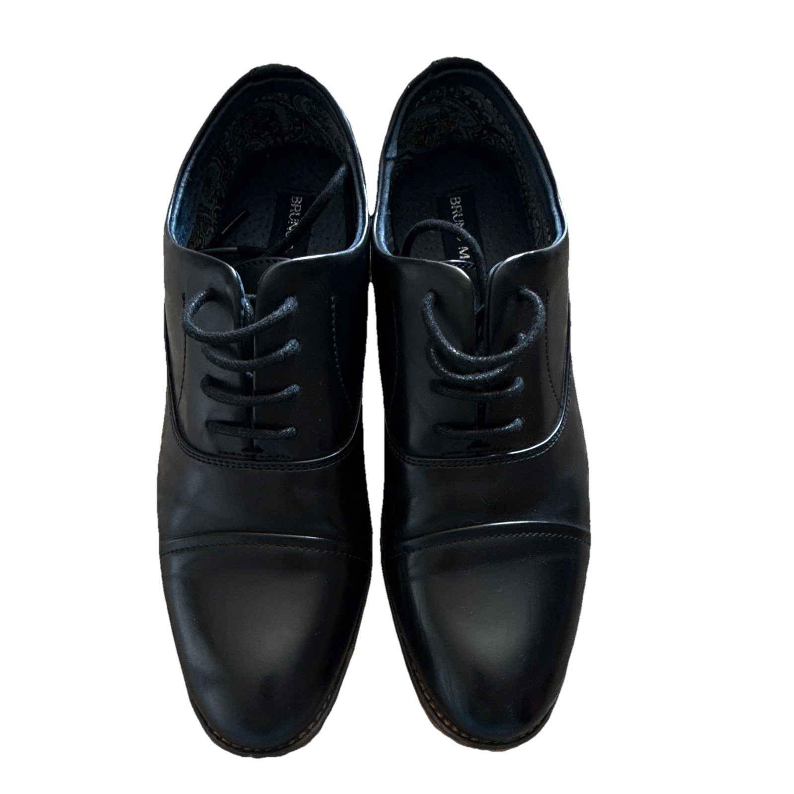 Bruno Marc Men’s Black Faux Leather Cap Toe Lace-Up Oxford Dress Shoes 5