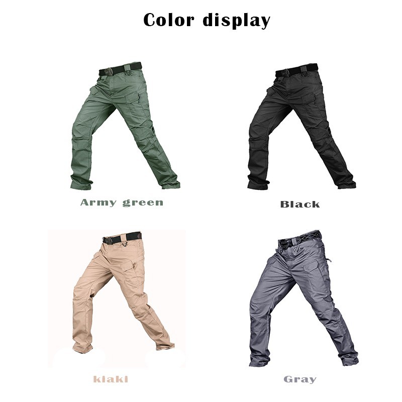 Men Tactical Cargo Pants Soldier Straight-fit Work Combat Trousers Outdoor US