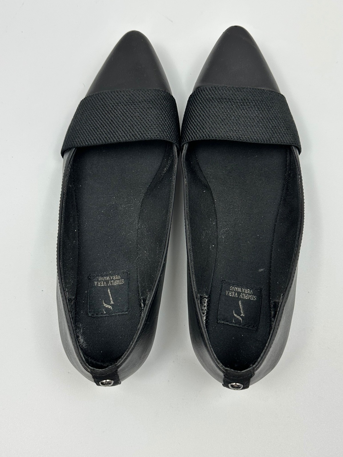 Simply Vera Vera Wang Pointed Toe Ballet Flats Black Slip On Dress Shoes 7.5