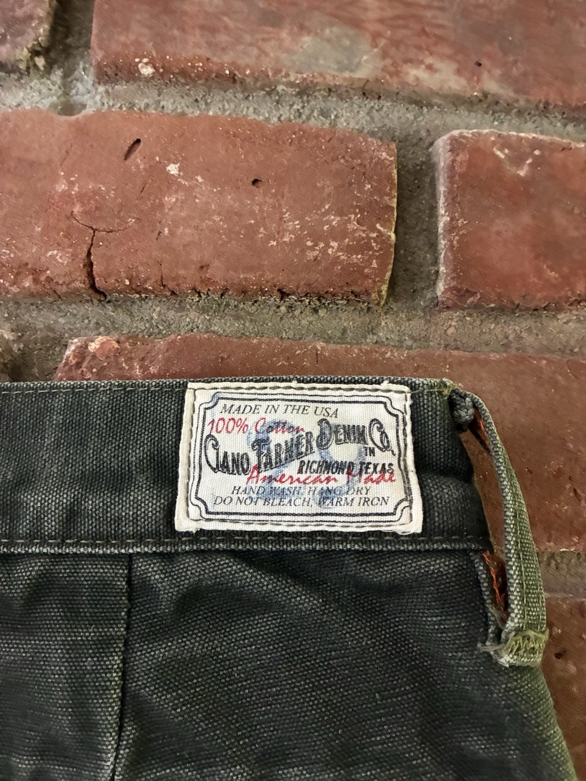 Ciano Farmer Denim Co Green Canvas Workwear Pants 28 X 27.5 Made In USA