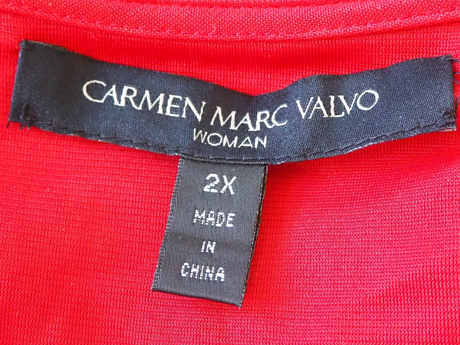 Carmen Marc Valvo Red Heavy Beaded Sleeveless Lined Special Occasion Top Size 2X
