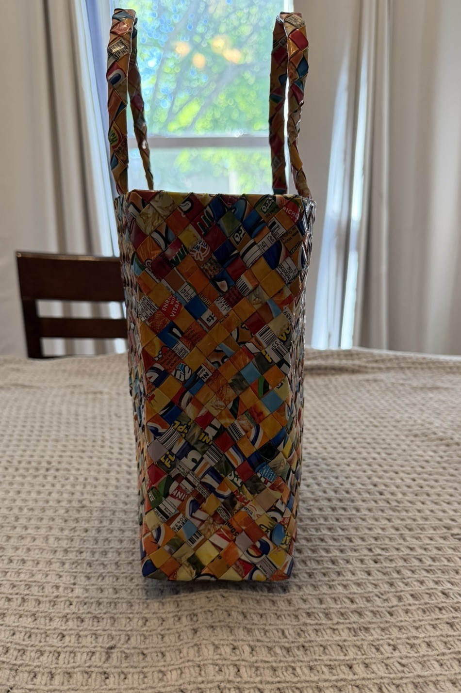 Candy Wrapper Purse Tote Handbag Colorful Multi Color Made of Recycled Wrappers