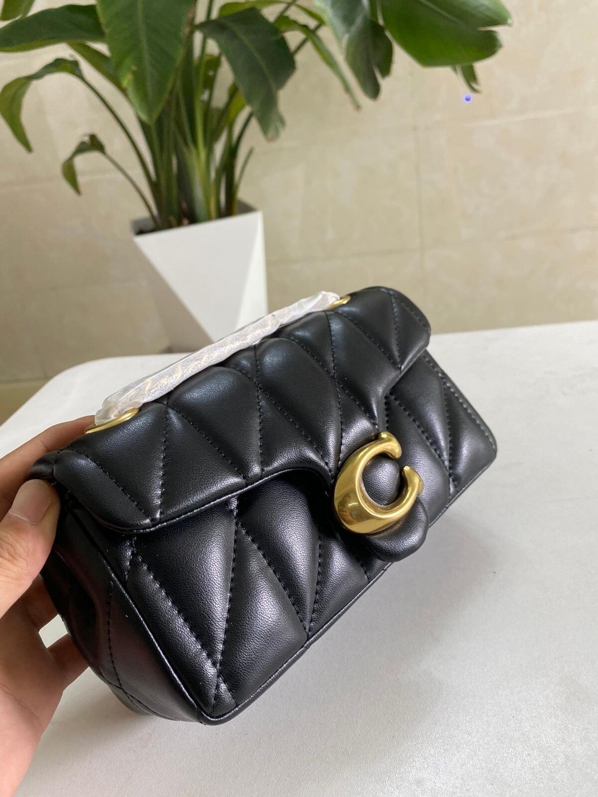 COACH CP149 Black Tabby Shoulder Bag 20 Quilting Gold Outlet NEW