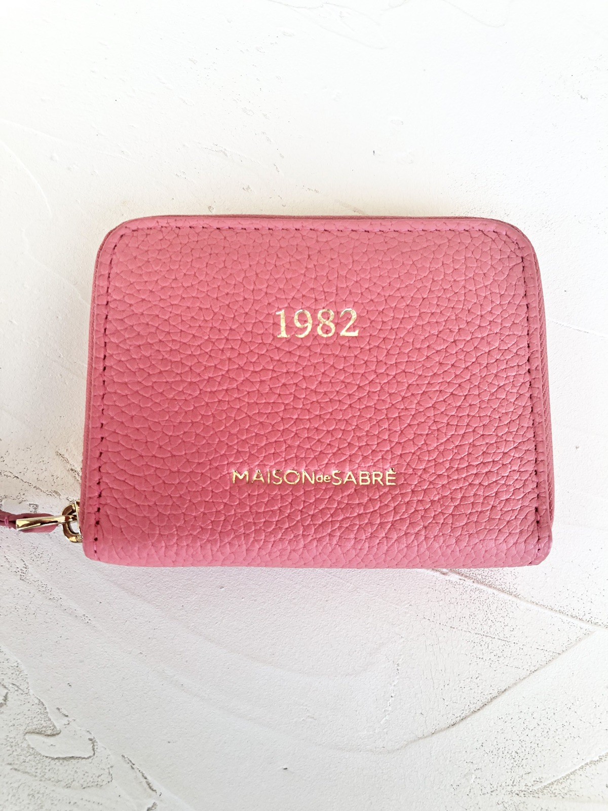Maison de Sabre Zip Wallet Pink Pastel Card Coin Cash 3.9×2.8 In Mono 1982