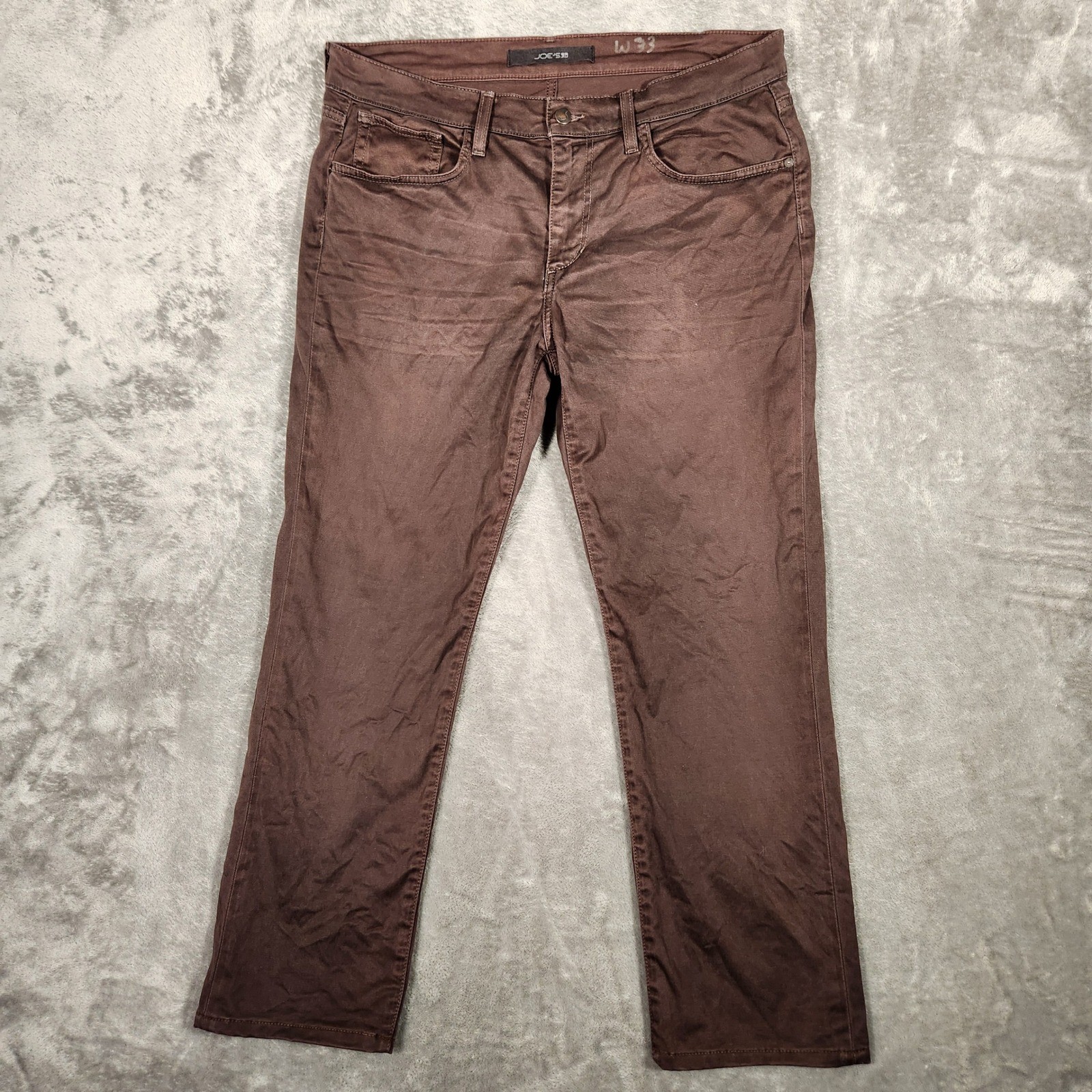 Joe’s Jeans The Brixton Men W33 Brown Excellent Straight Leg Cotton Twill Pants