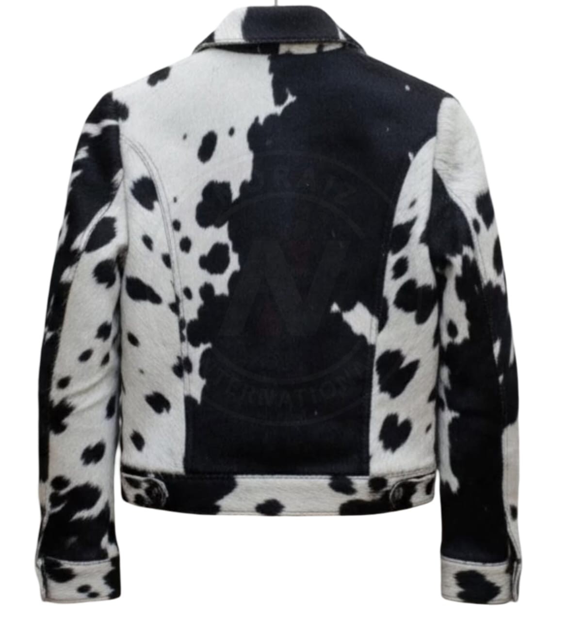 Men’s Real Cowhide Hair-On Leather Jacket Western Pony Skin Biker Custom Fit