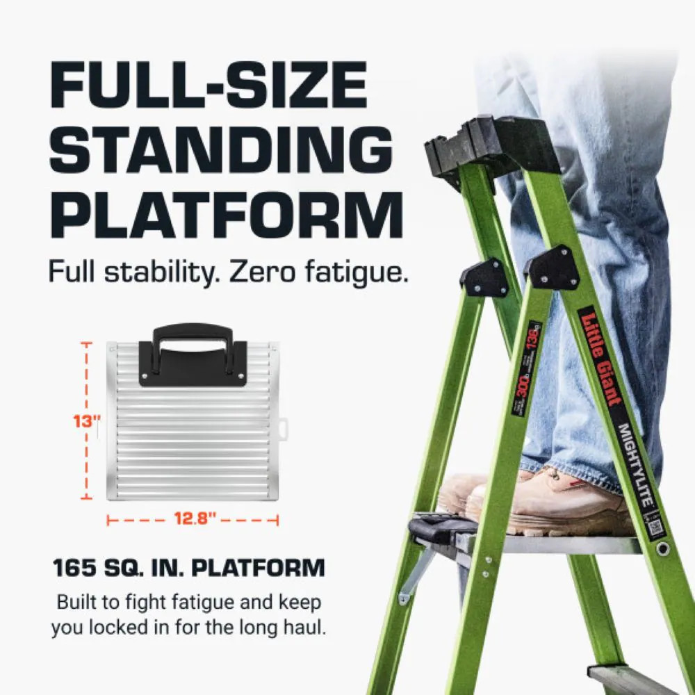 Little Giant Ladders MightyLite 6-ft ( 10-ft Reach Height ) Fiberglass Ty|126595