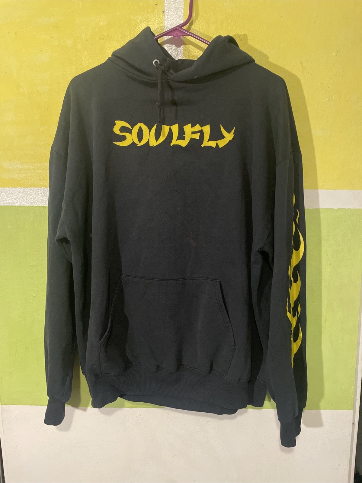 Vtg 2002 SOULFLY Hoodie Metal Xl Y2K Band Shirt Fire