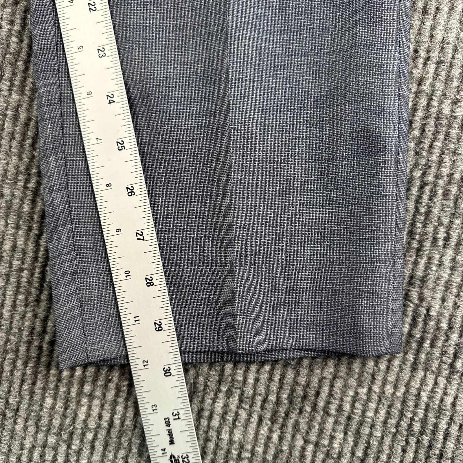 Strellson Pants Men 36×29.5 Blue Linen Hopsack Flat Front Summer Premium Slacks