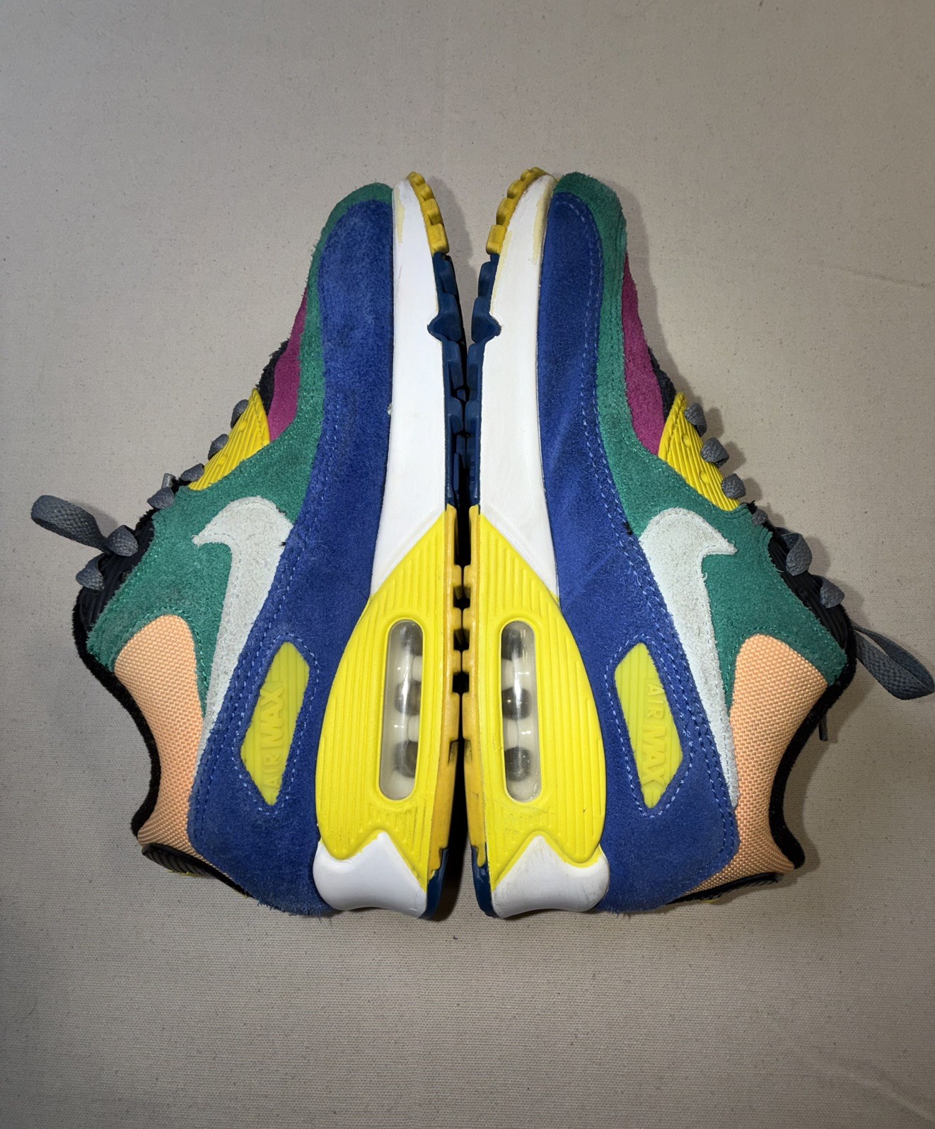 Nike Air Max 90 QS Viotech 2.0 Lucid Green Multi Suede CD0917-300 Size 6 M,7.5 W
