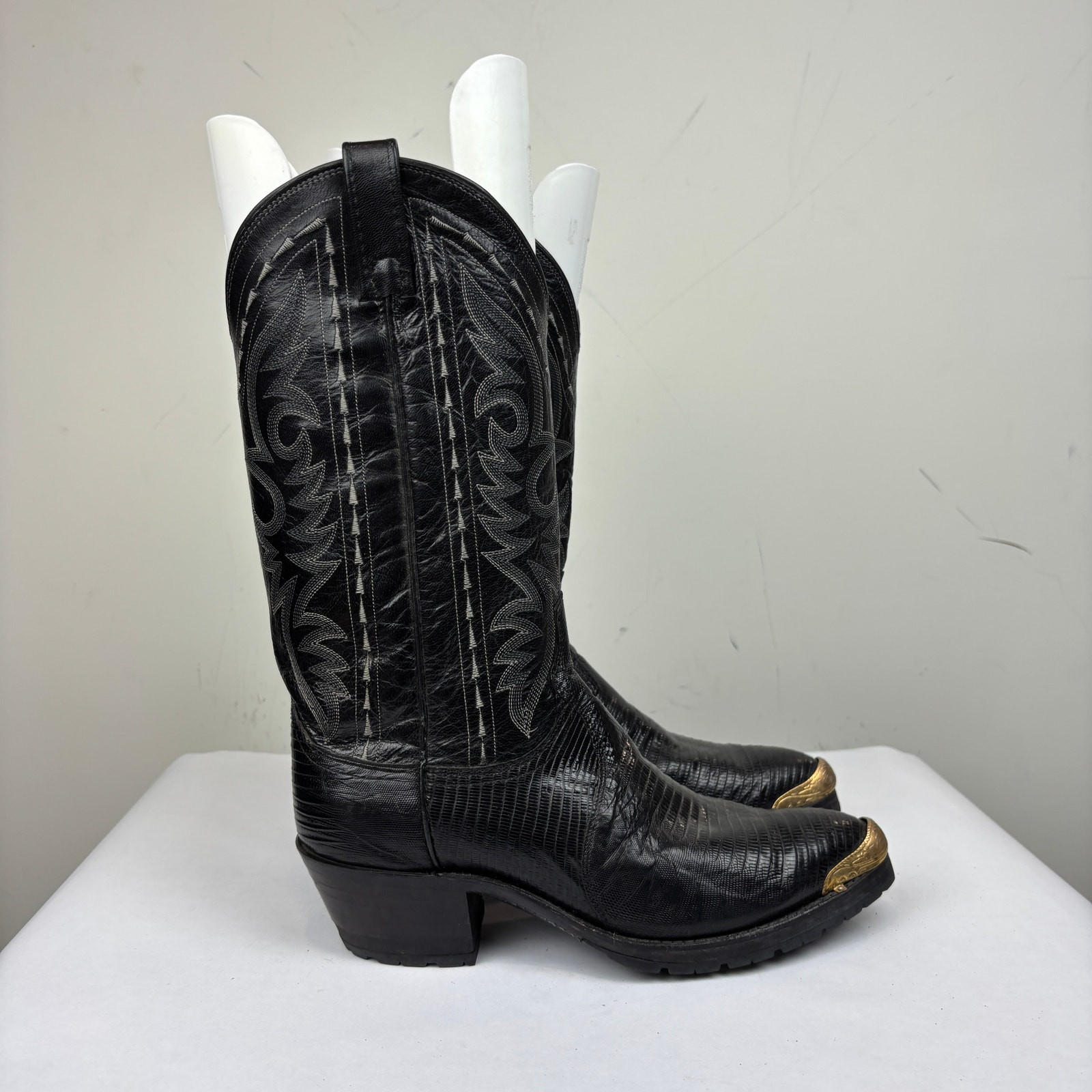 Dan Post Exotic Teju Lizard Western Cowboy Boots Black Men’s 7 EW