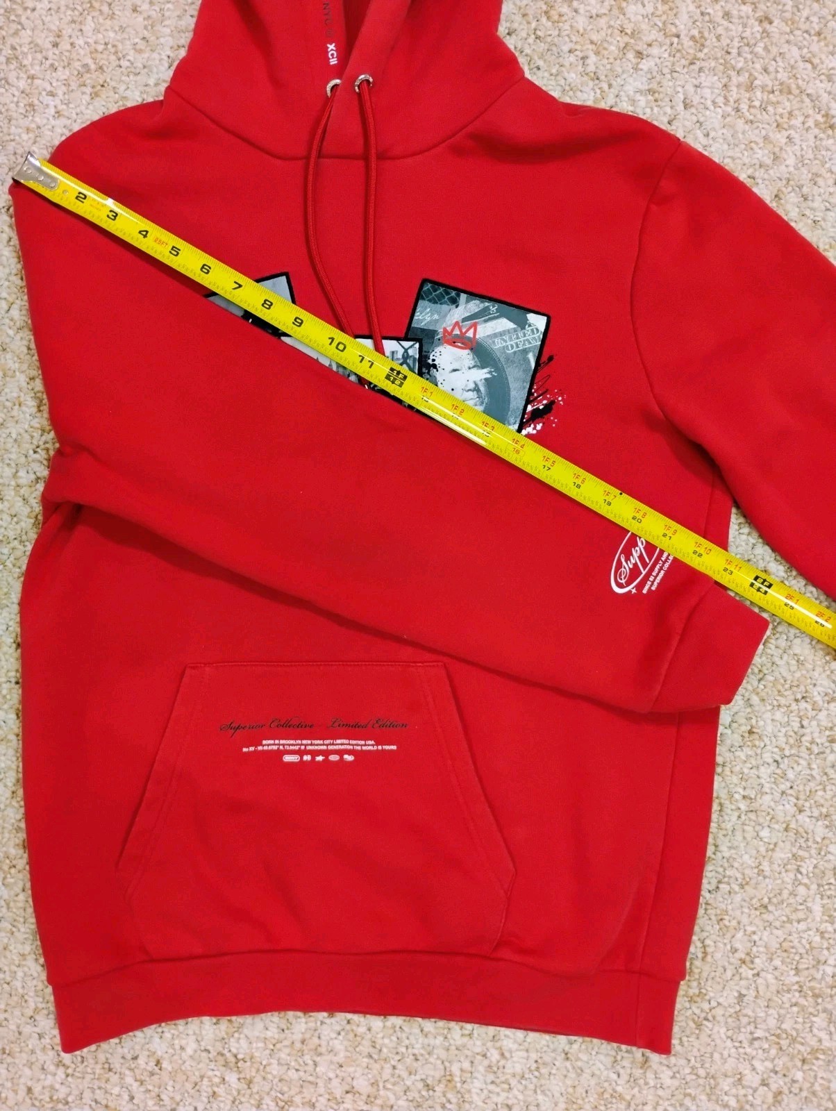 Supply & Demand Red Hoodie NY Superior Collective Graphic Streetwear Red Men Med