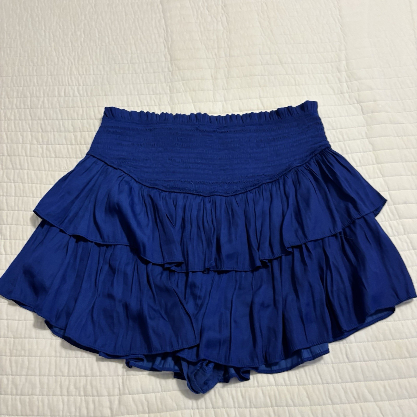 Mustard Seed Tiered Ruffle Skort High Waisted Smocked Boho Summer Mini Skirt