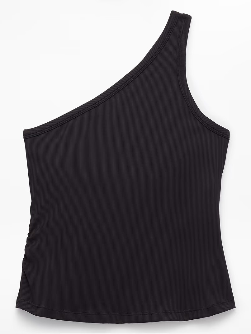 Athleta Signature Rib ASYM Support Top Black Size XL NWT $ 59