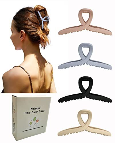 4.3 Inch Hair Claw Clips Large No Slip Big Matte Jaw Butterfly Clip 4 Colors