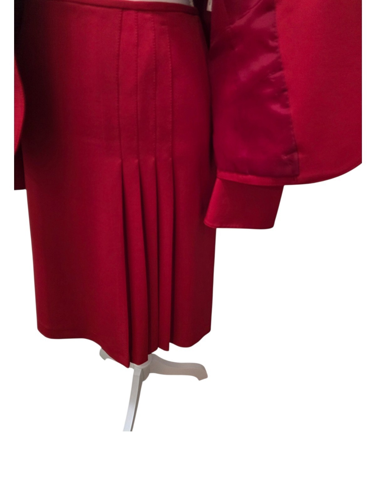 NYP Suits Red Jacket & Pleated Skirt Set Size 12 Business Church Formal