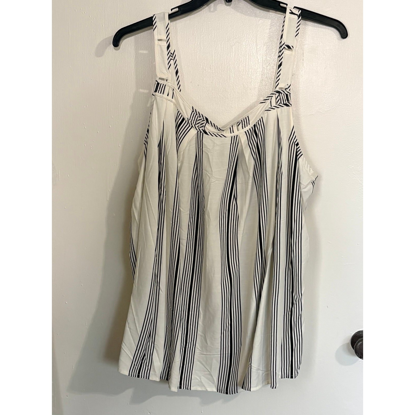 Lane Bryant Striped Tank 22/24 NWT Pleated Cami Plus Size
