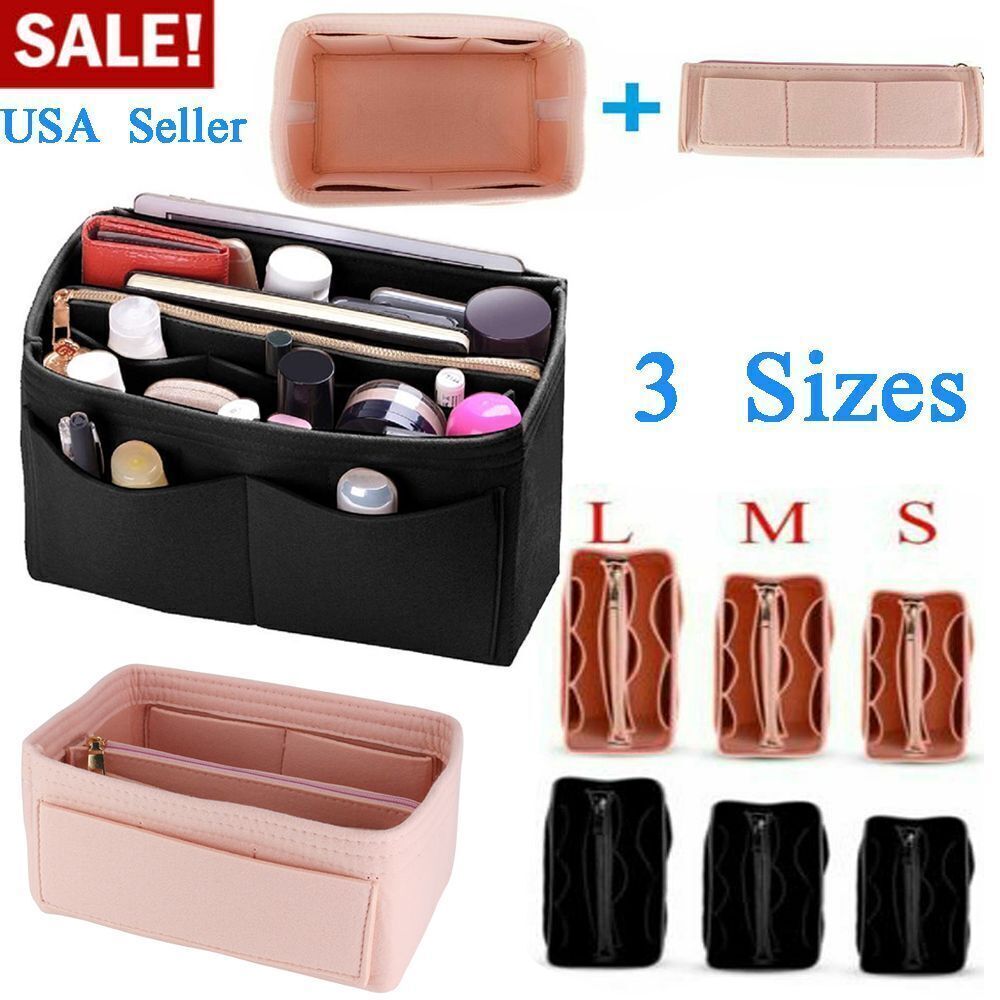 Felt Purse Handbag Organizer Insert Multi pocket Storage Tote Shaper Liner Bag