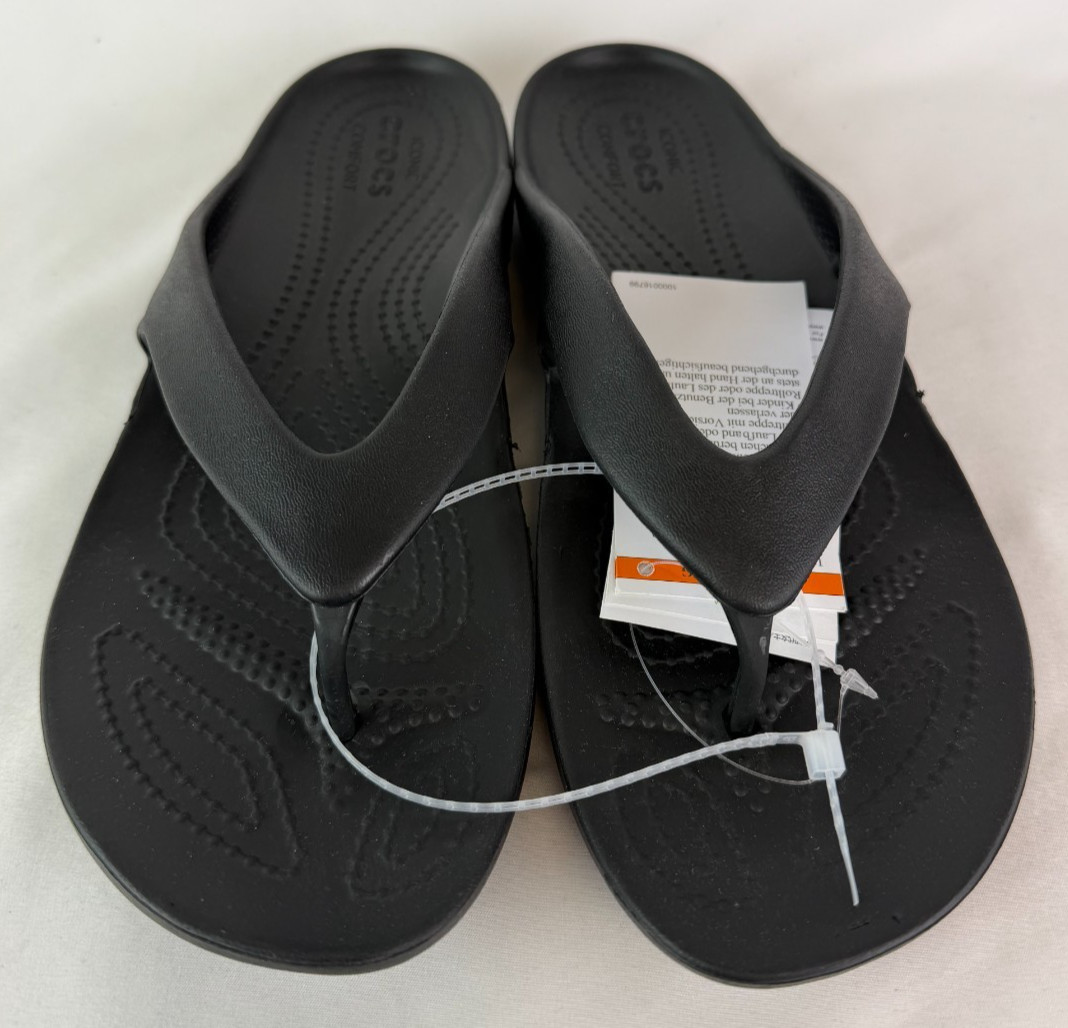 Crocs Kadee II Black Flip Flop Thong Sandals Shoes 202492-001 Women’s Size 8