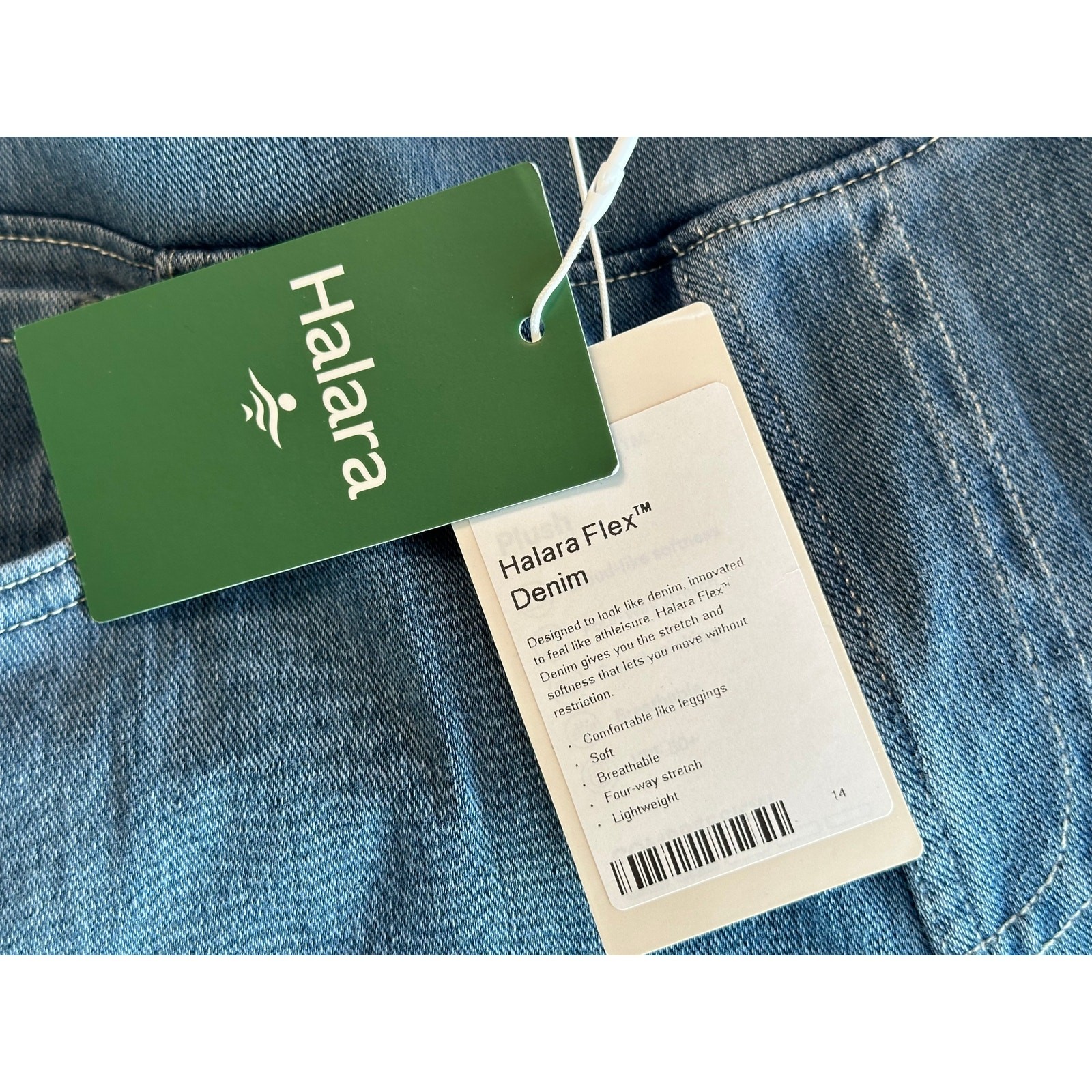 NWT Halara Flex Denim High Waist Pull-On Straight Leg Jeans Lt. Blue Medium