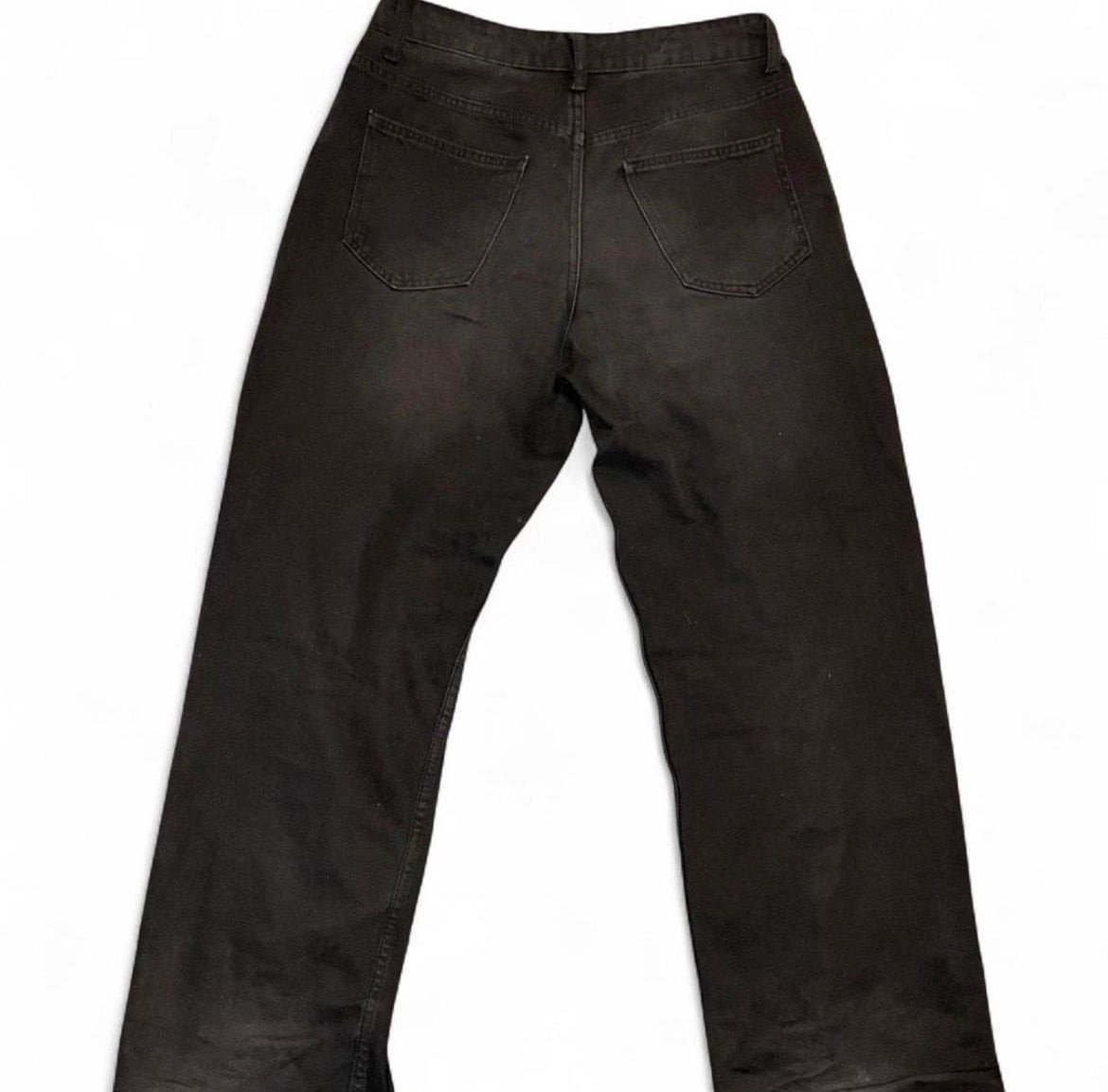 BoohooMAN Baggy Straight Leg Washed Black Jeans