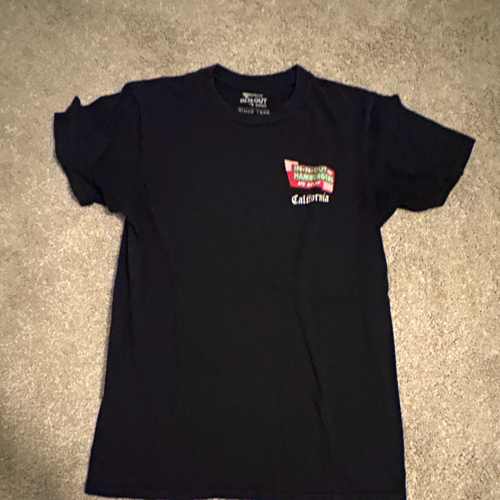 In-N-Out Men’s Black Double-Sided Logo Graphic Crew Neck T-Shirt Size S