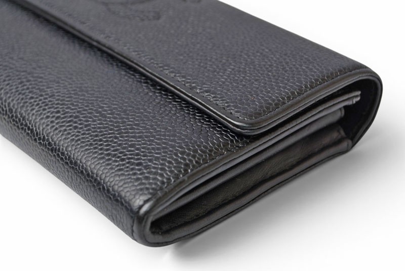 Chanel Authentic wallet A50070 Caviar Leather Black COCO