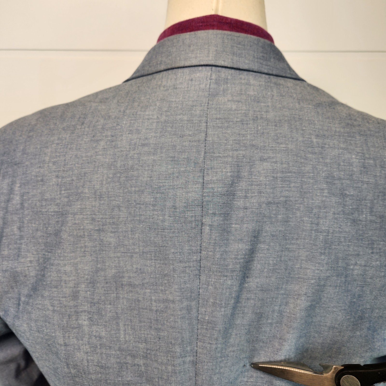 Stafford Mens Two Button Classic Fit Blazer Jacket Blue Cotton Birdseye Size 46R