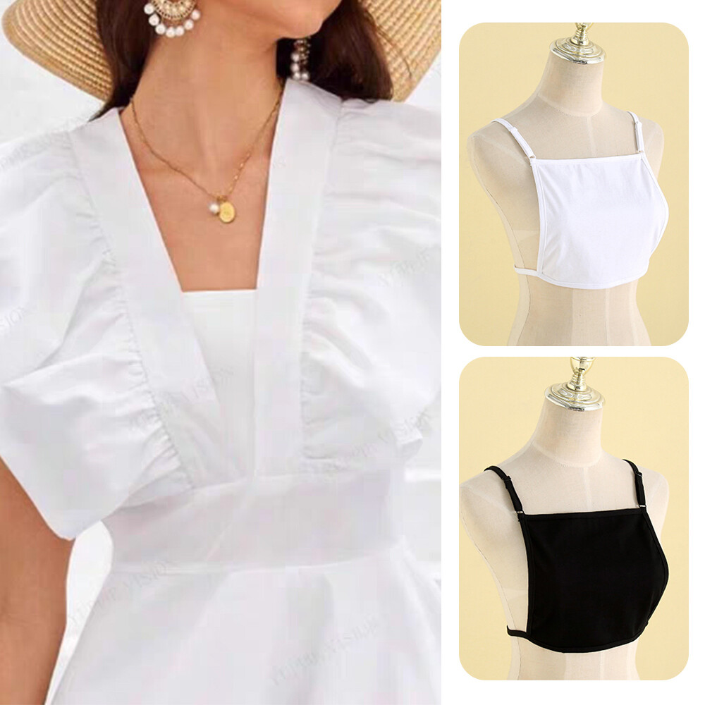 Mock Camisole Wrapped Chest Modesty Panel Vest Cleavage Cover Camisole Thin ~