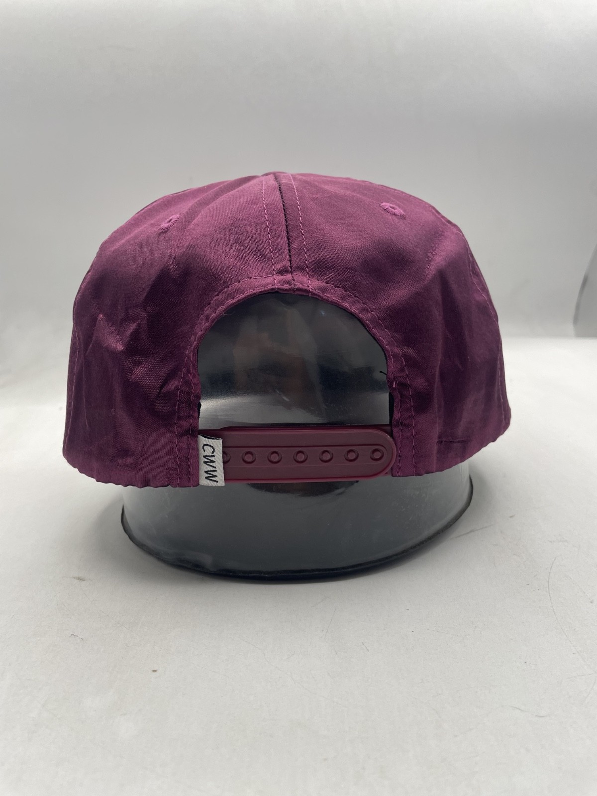 Weld MFG Satin Wolves Cap 6 Panel Snapback Burgundy Polyester Hand Wash