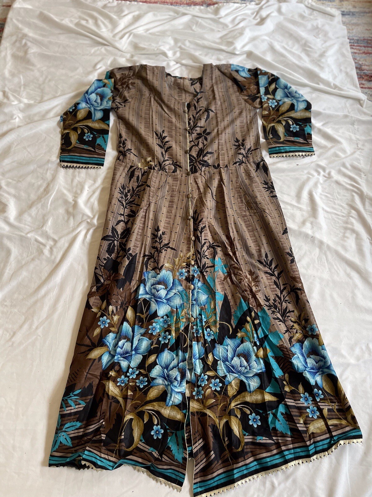 Pakistani Indian Trendy Designer Long Kurta Maxi Lawn Cotton Small