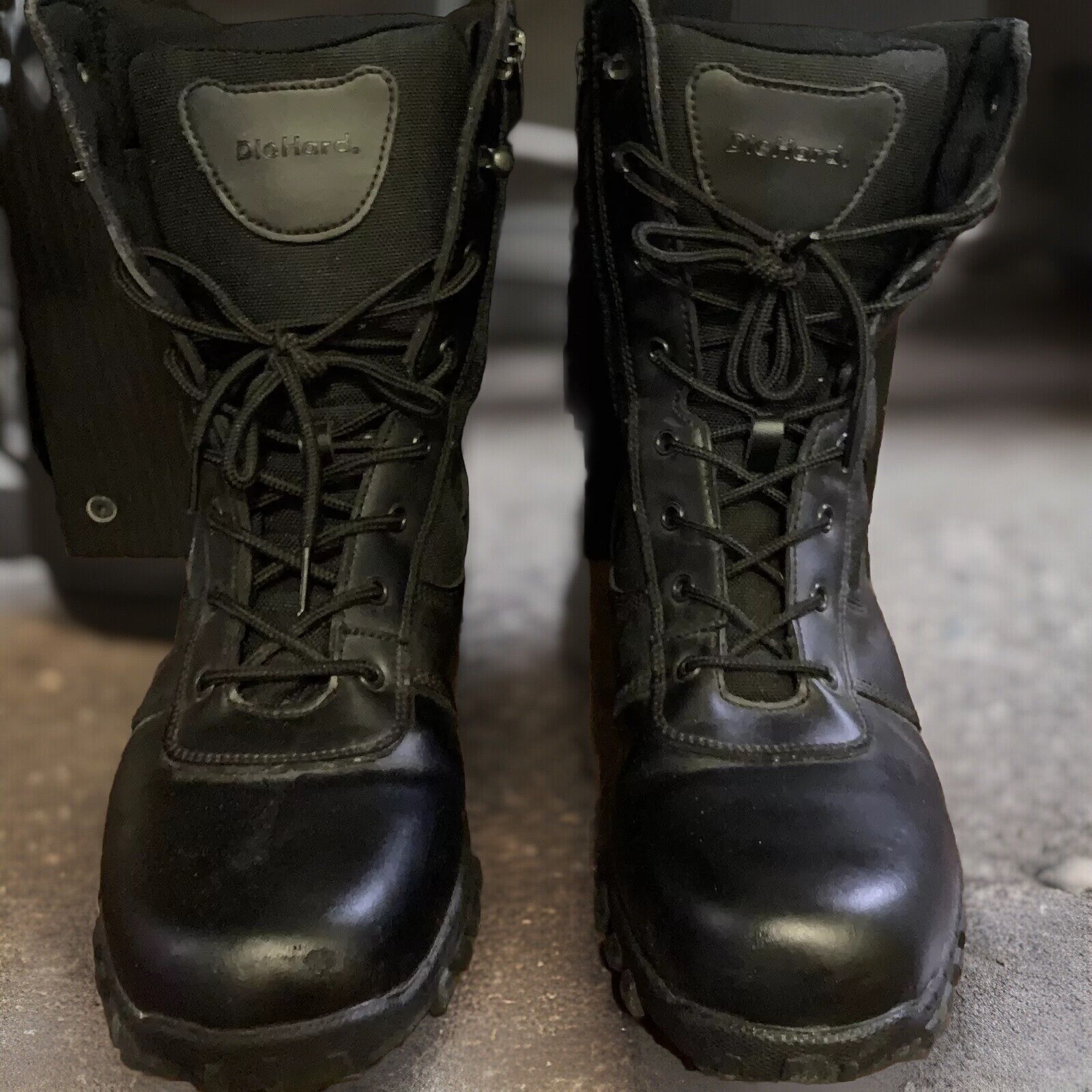 Die Hard Men’s Black Leather And Man Made Lace Up Work boots Size 13