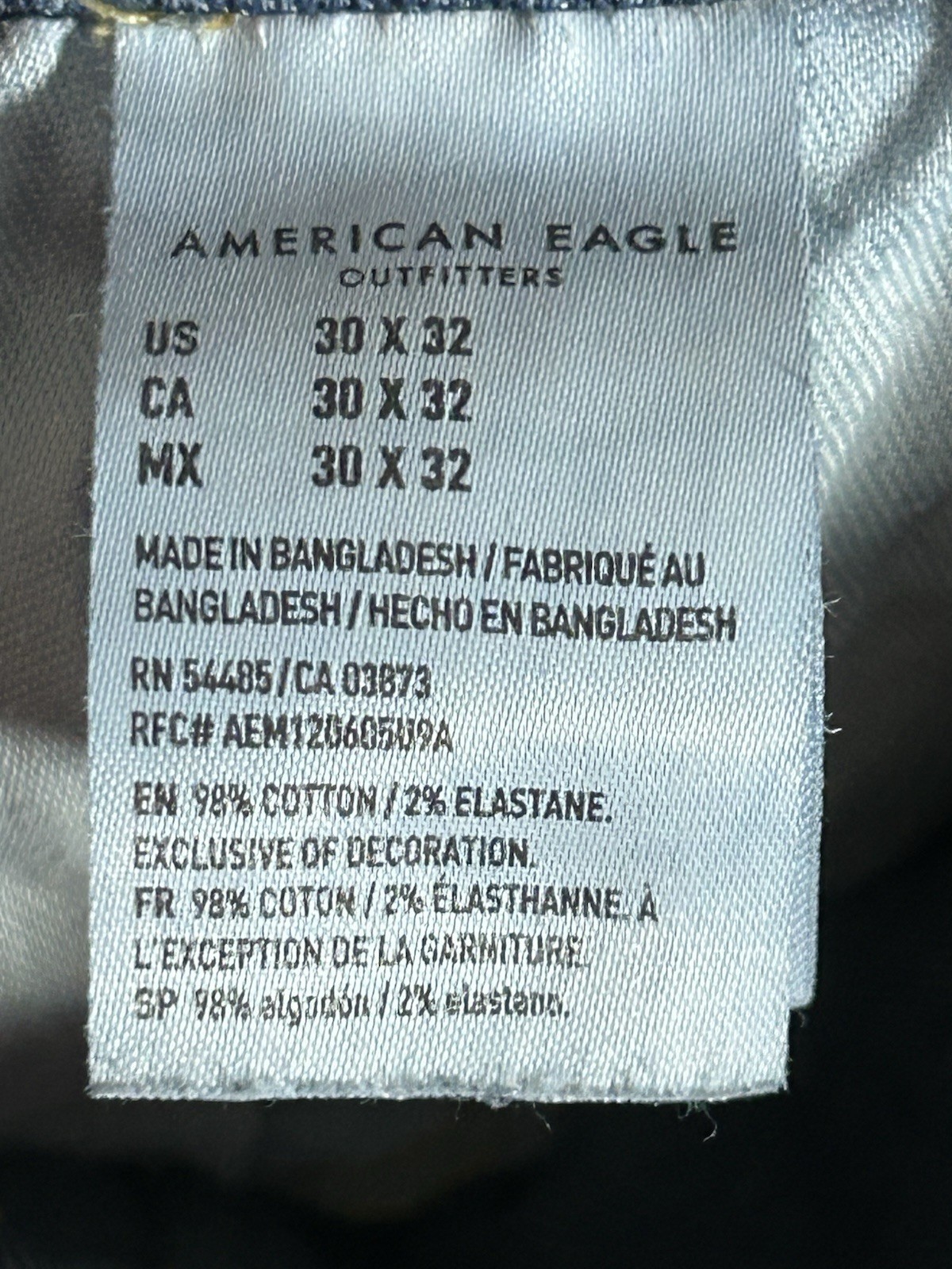 American Eagle Outfitters Mens Blue Next Level Flex Straight Jeans Size 30X32