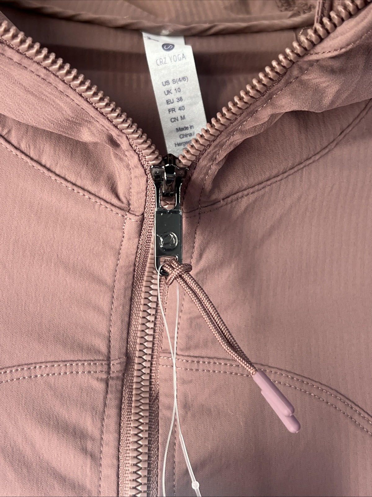 CRZ YOGA Women’s Lightweight Breathable Athletic Jacket, Small Mauve Hooded